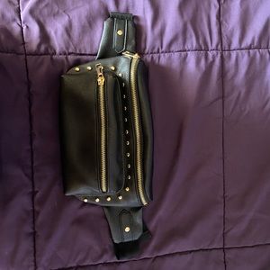 Black and gold Fanny pack